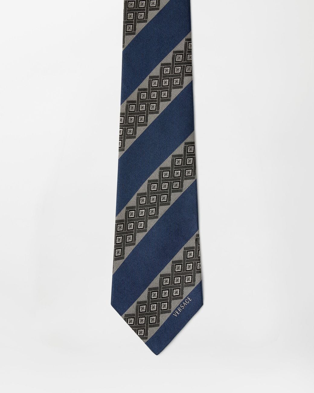 Versace Blue Printed Jacquard Silk Tie for men