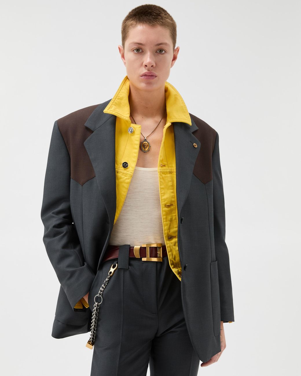 Versace Black Wool-Mohair Blazer