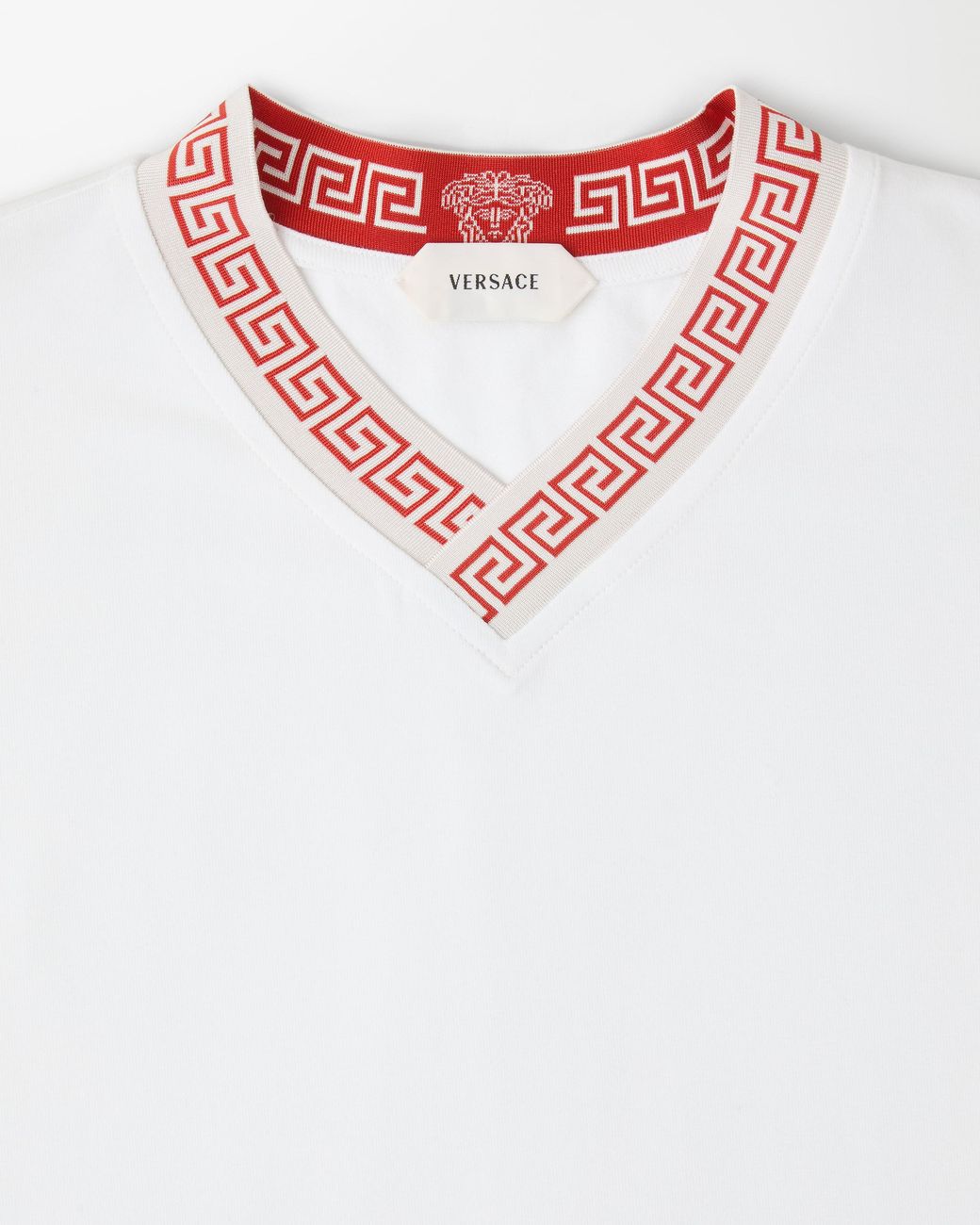 Versace White Jacquard Stretch Cotton-Jersey Slim T-Shirt for men