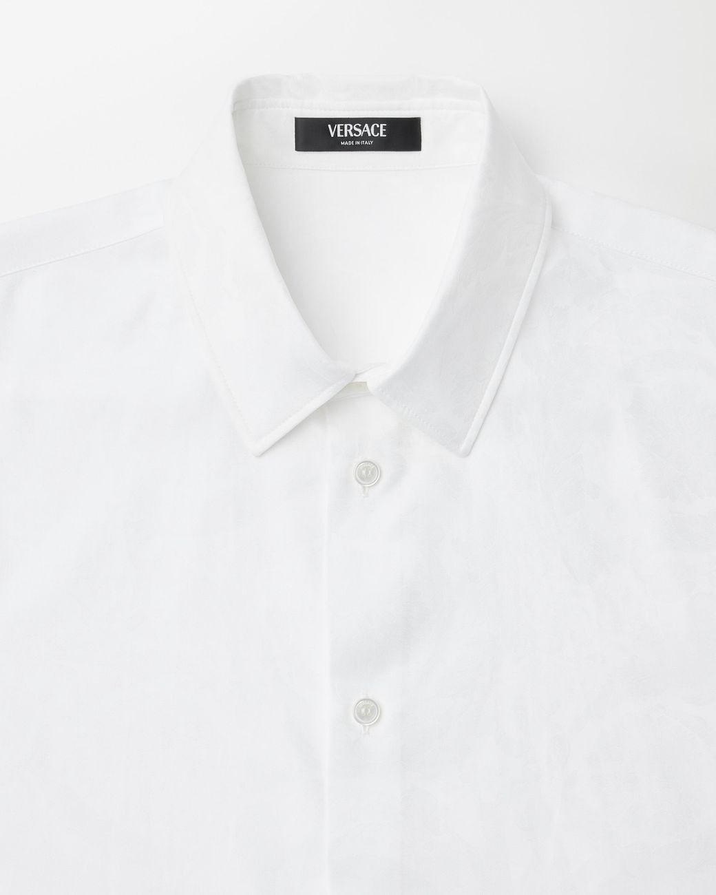 Versace White Jacquard Cotton-Poplin Shirt for men