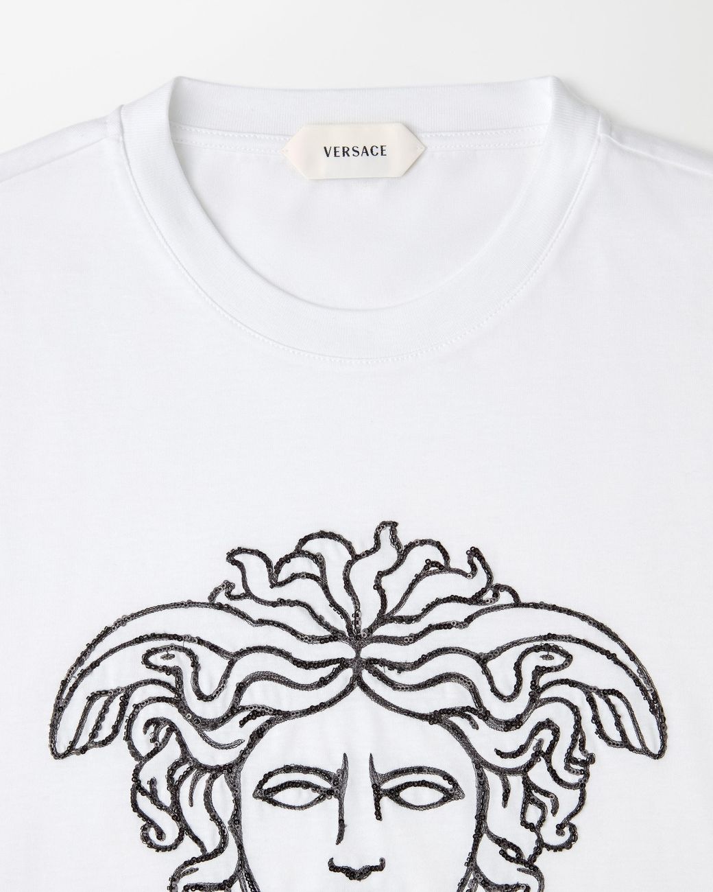 Versace White Embroidered-Logo Cotton-Jersey T-Shirt for men