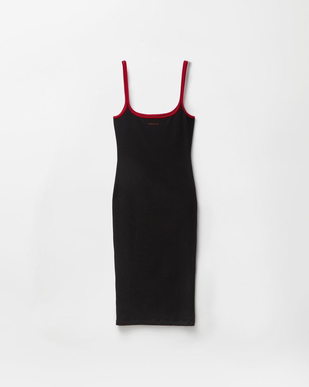 Versace Black Embroidered Stretch Cotton-Jersey Midi Dress