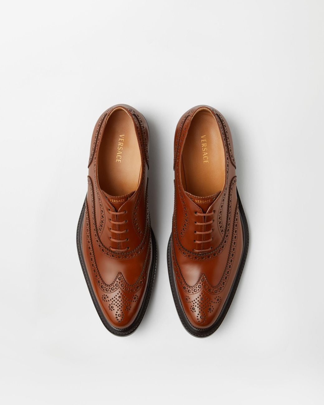 Versace Brown Maverick Leather Derby Shoes