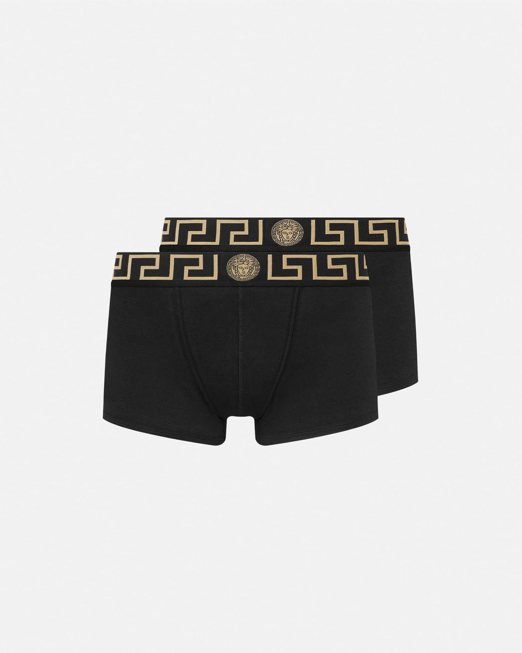 Versace Black Lot De Deux Boxers Adhérents À Bordure Greca for men