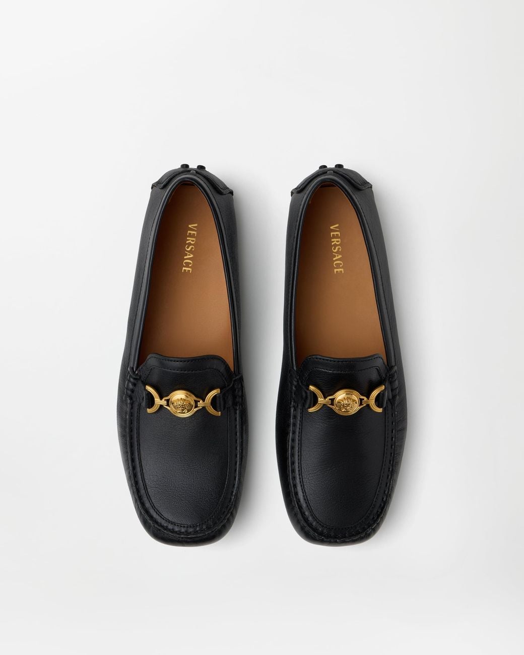 Versace White Robin Driver Shoes for men