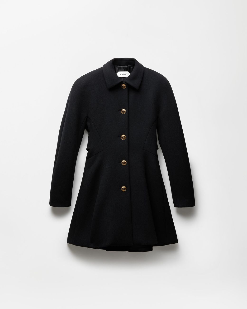 Versace Black Wool Coat