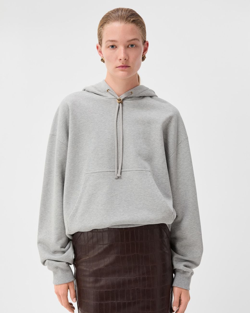 Versace Gray Cotton-Jersey Hoodie