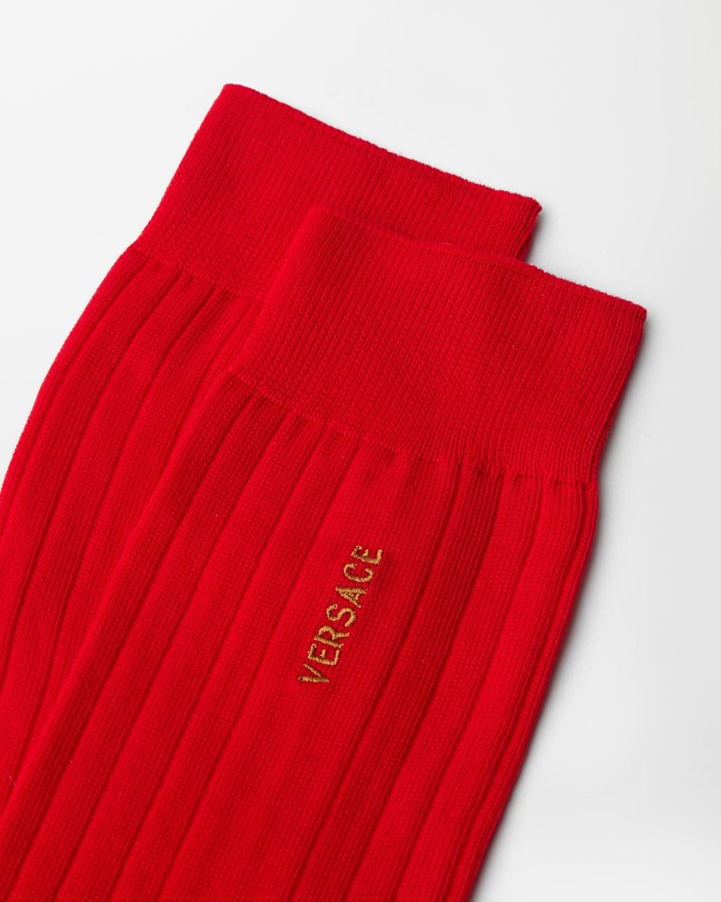Versace Embroidered Cotton Ribbed Socks for men