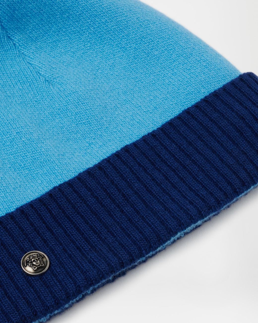 Versace Blue Wool & Cashmere Knit Beanie