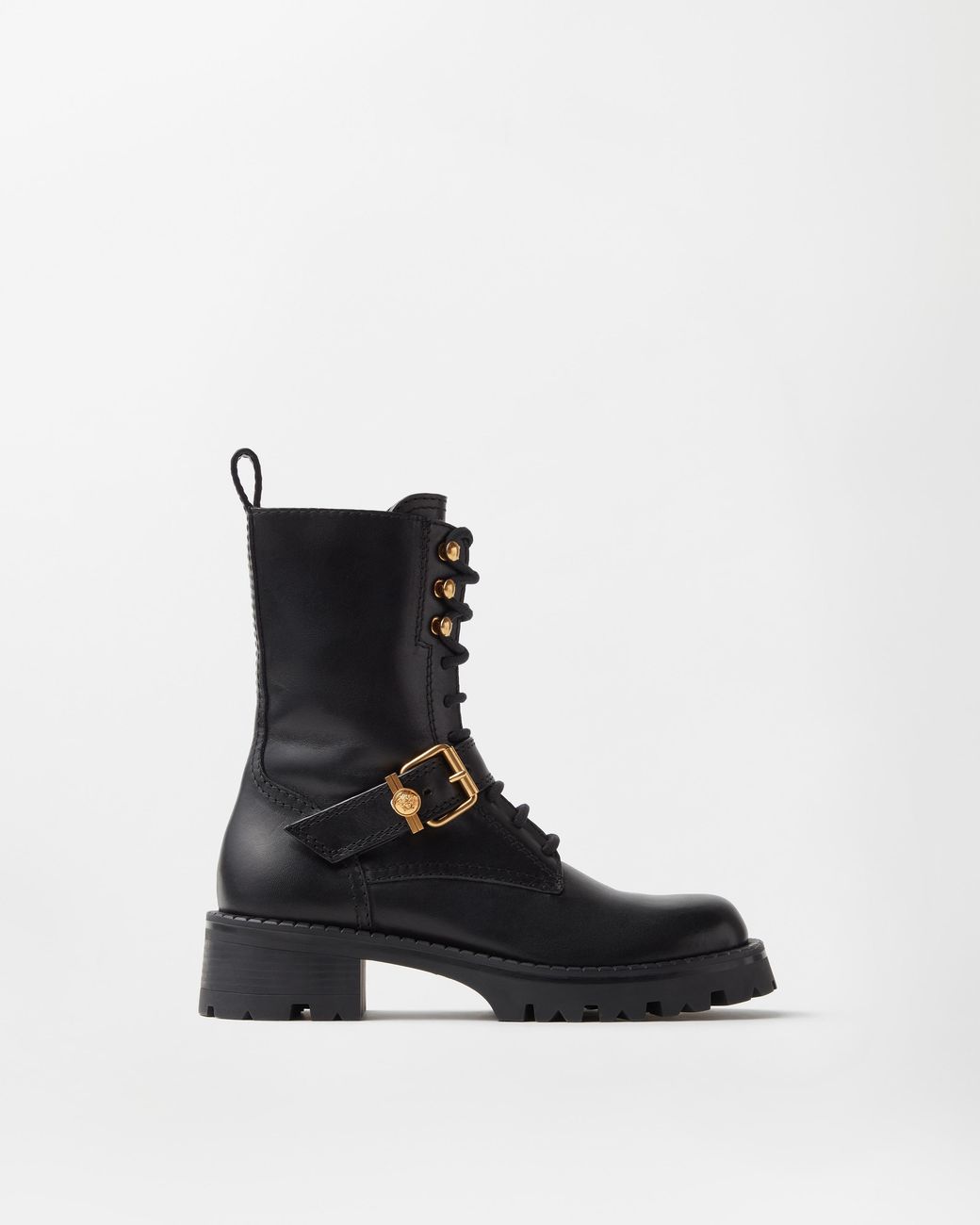 Versace Black Roxy Leather Boots 35 Mm