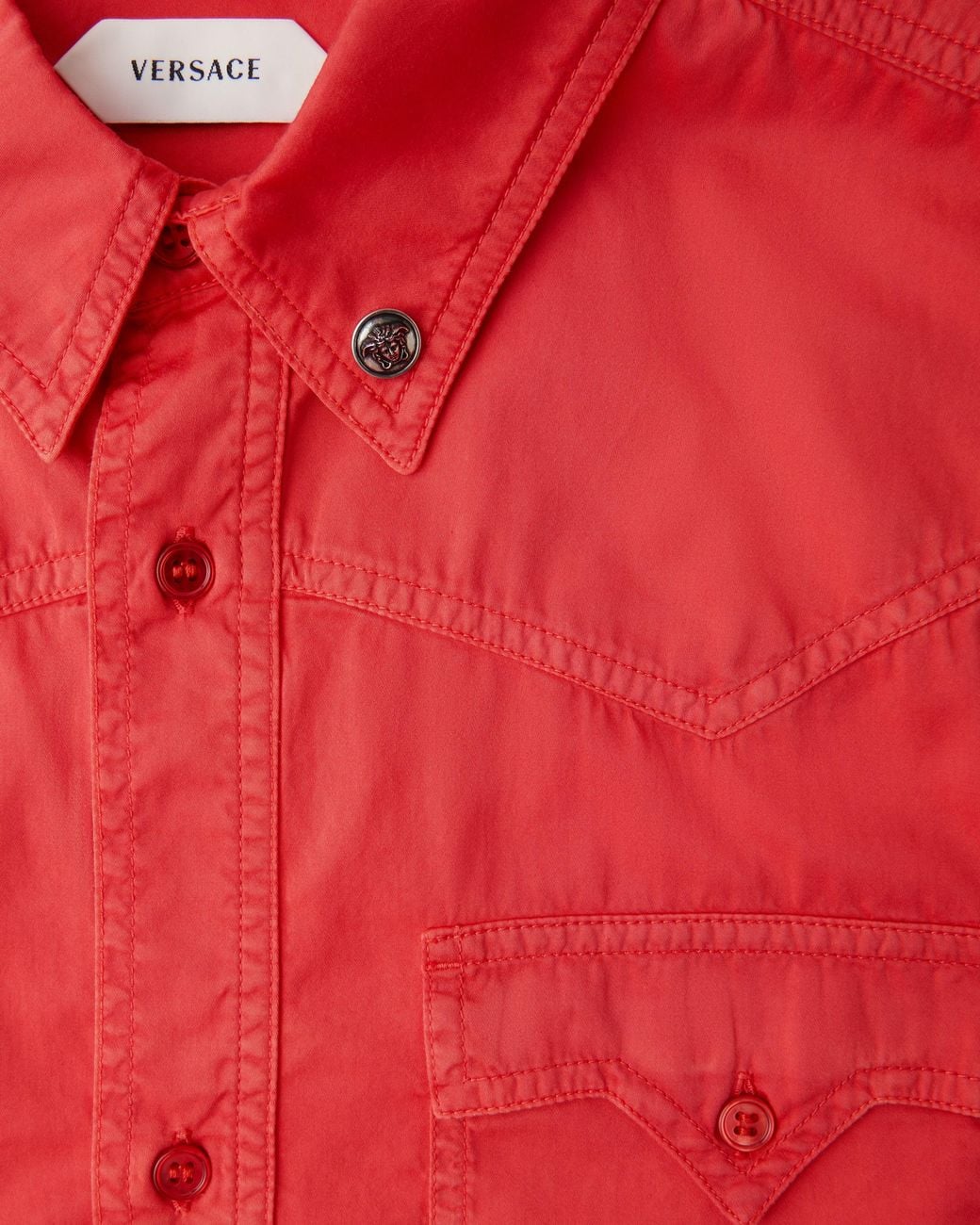 Versace Red Cotton Regular Shirt for men