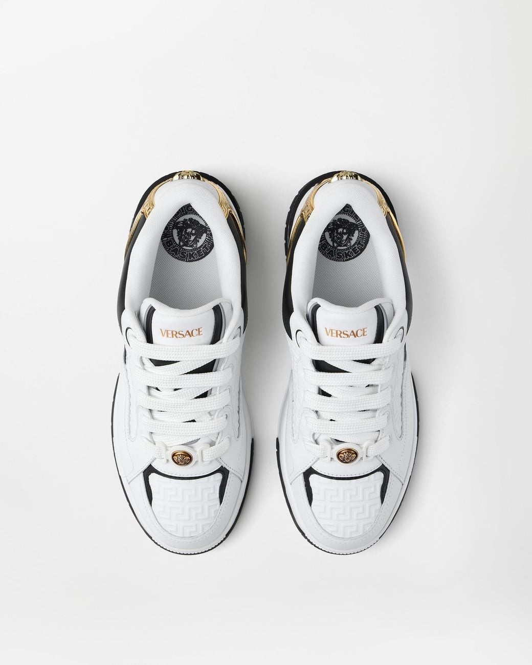 Versace White Biggie Basket Sneakers for men