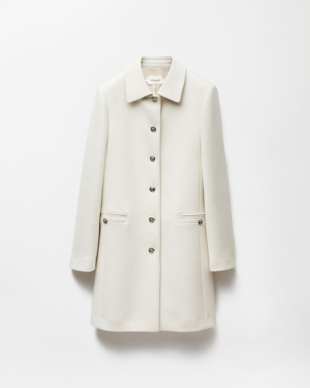 Versace White Double-Wool Coat