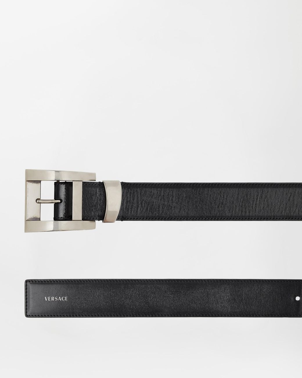 Versace Black Leather Belt 4 Cm for men