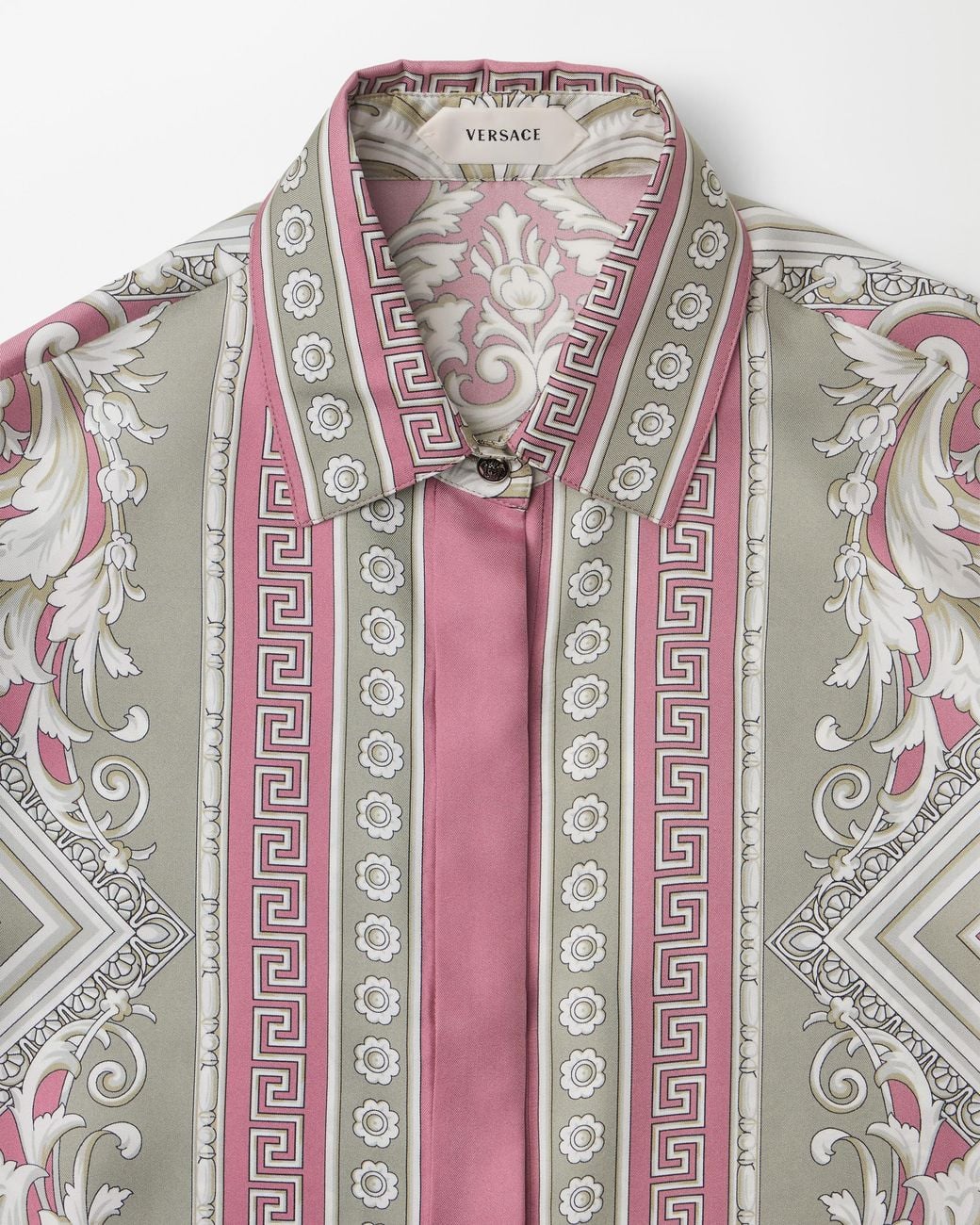 Versace Multicolor Printed Silk Twill Shirt