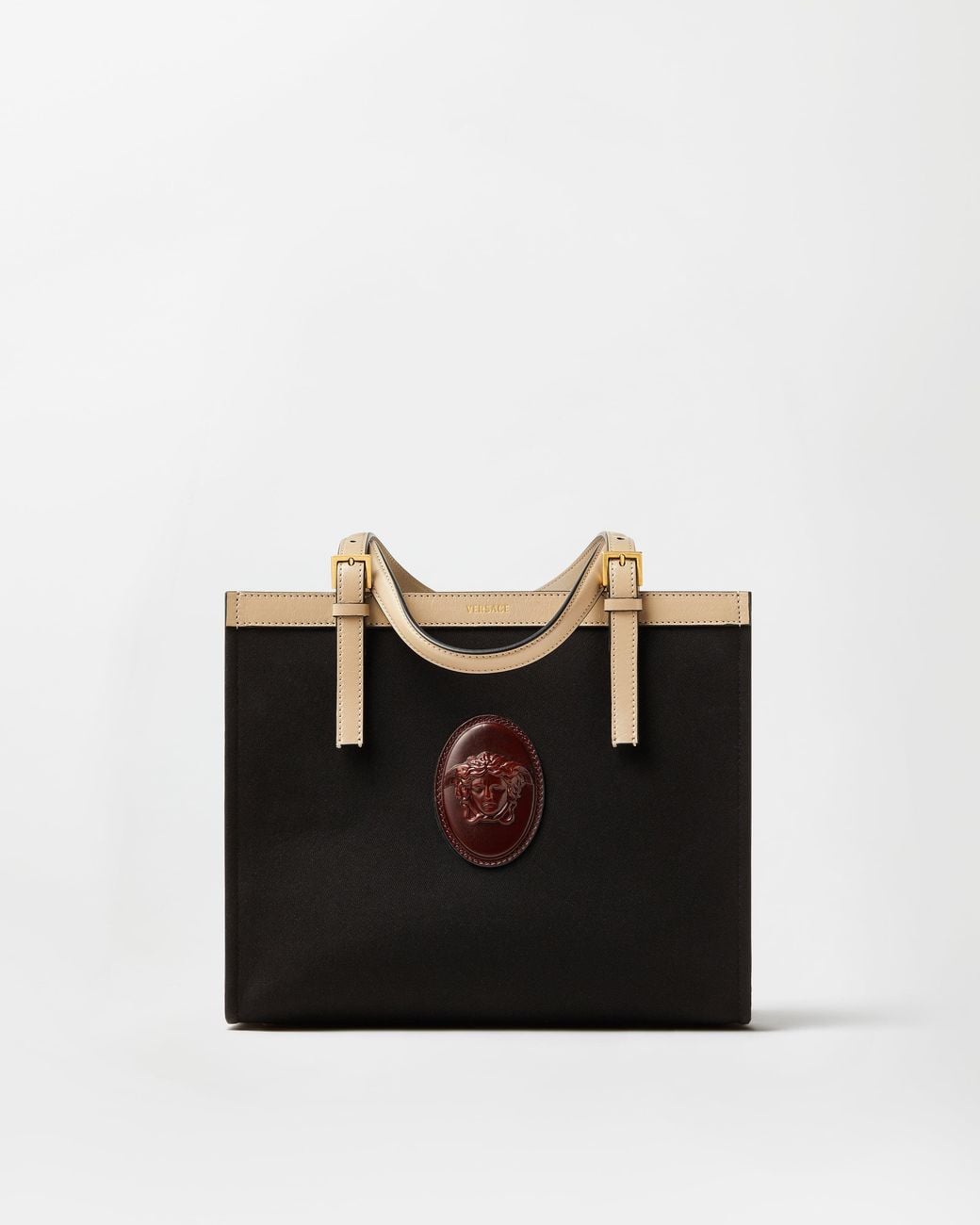 Versace Black Rivière Canvas Tote