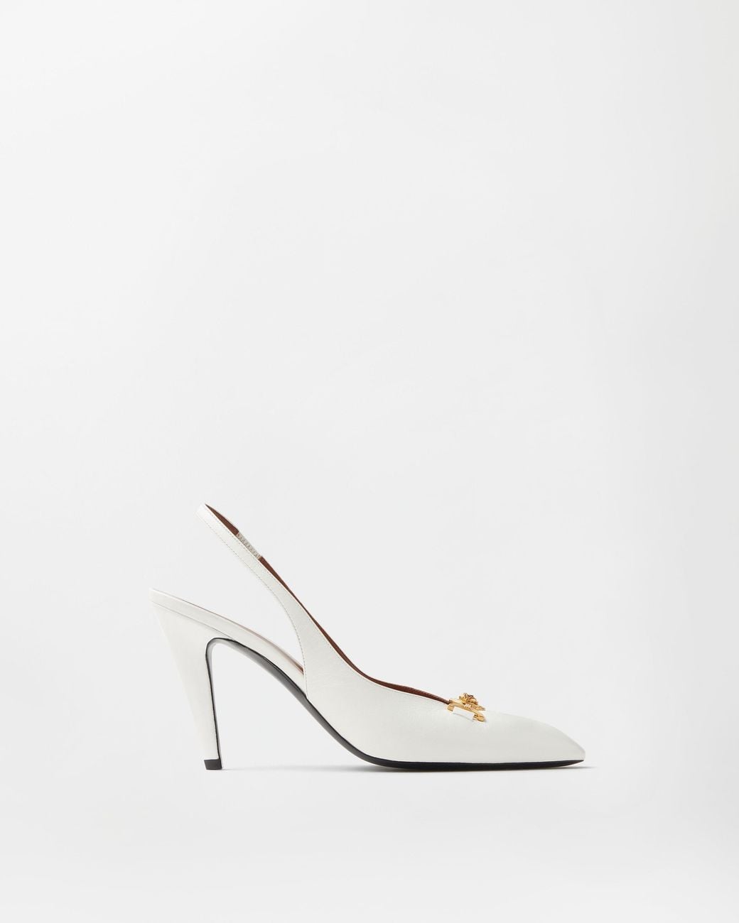 Versace White Clelia Nappa Slingbacks 90 Mm