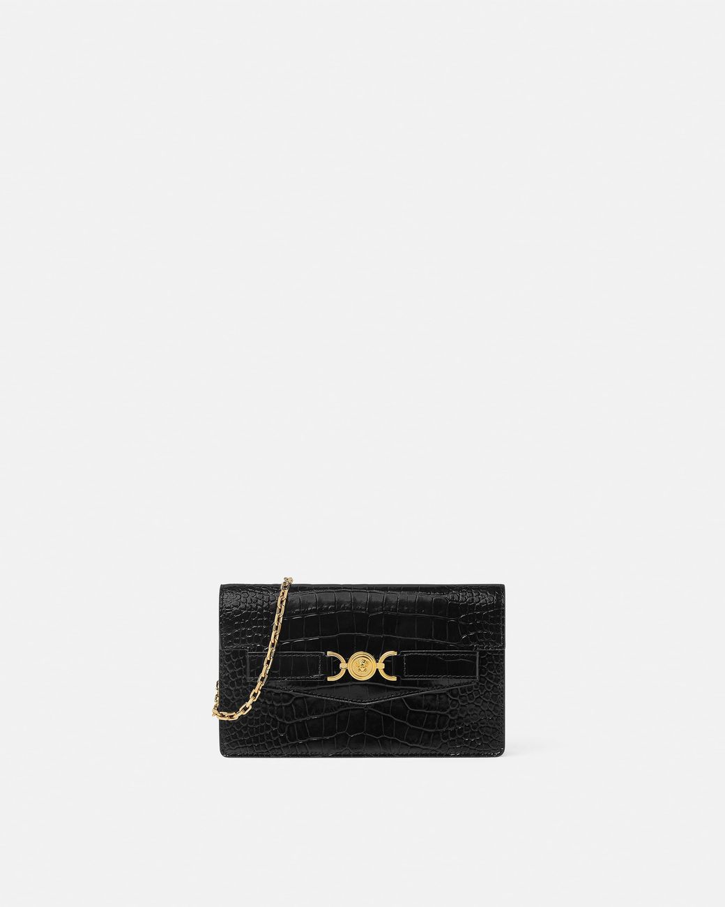 Versace White Medusa '95 Croc-Effect Clutch
