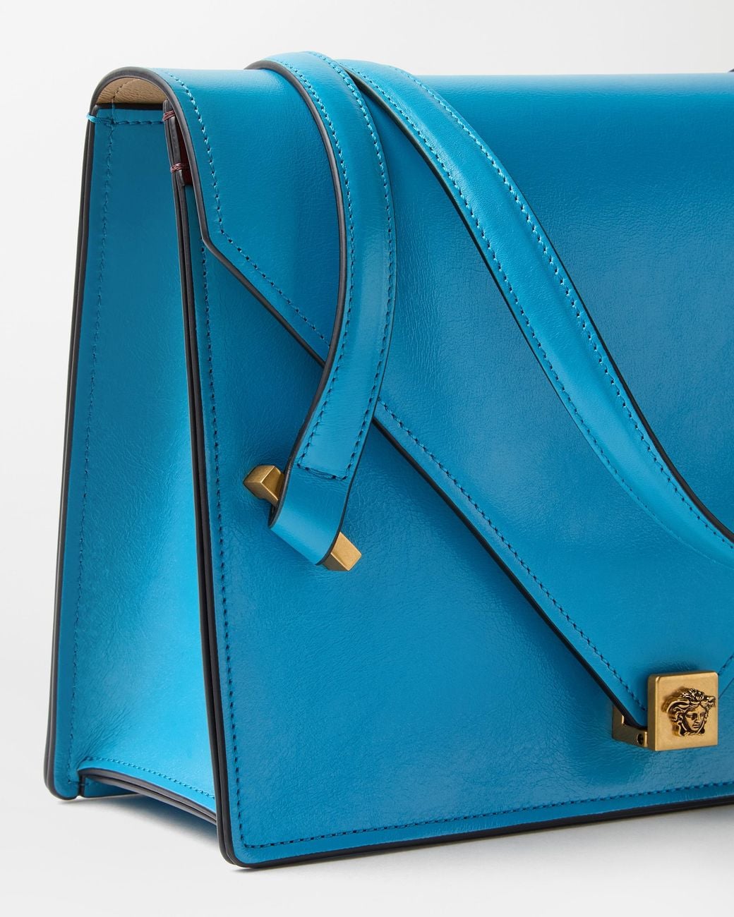 Versace Blue Severine Leather Shoulder Bag