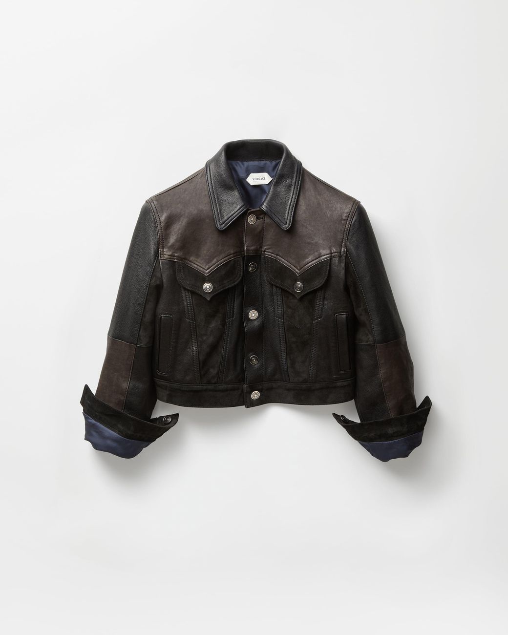 Versace Black Leather Slim Blouson