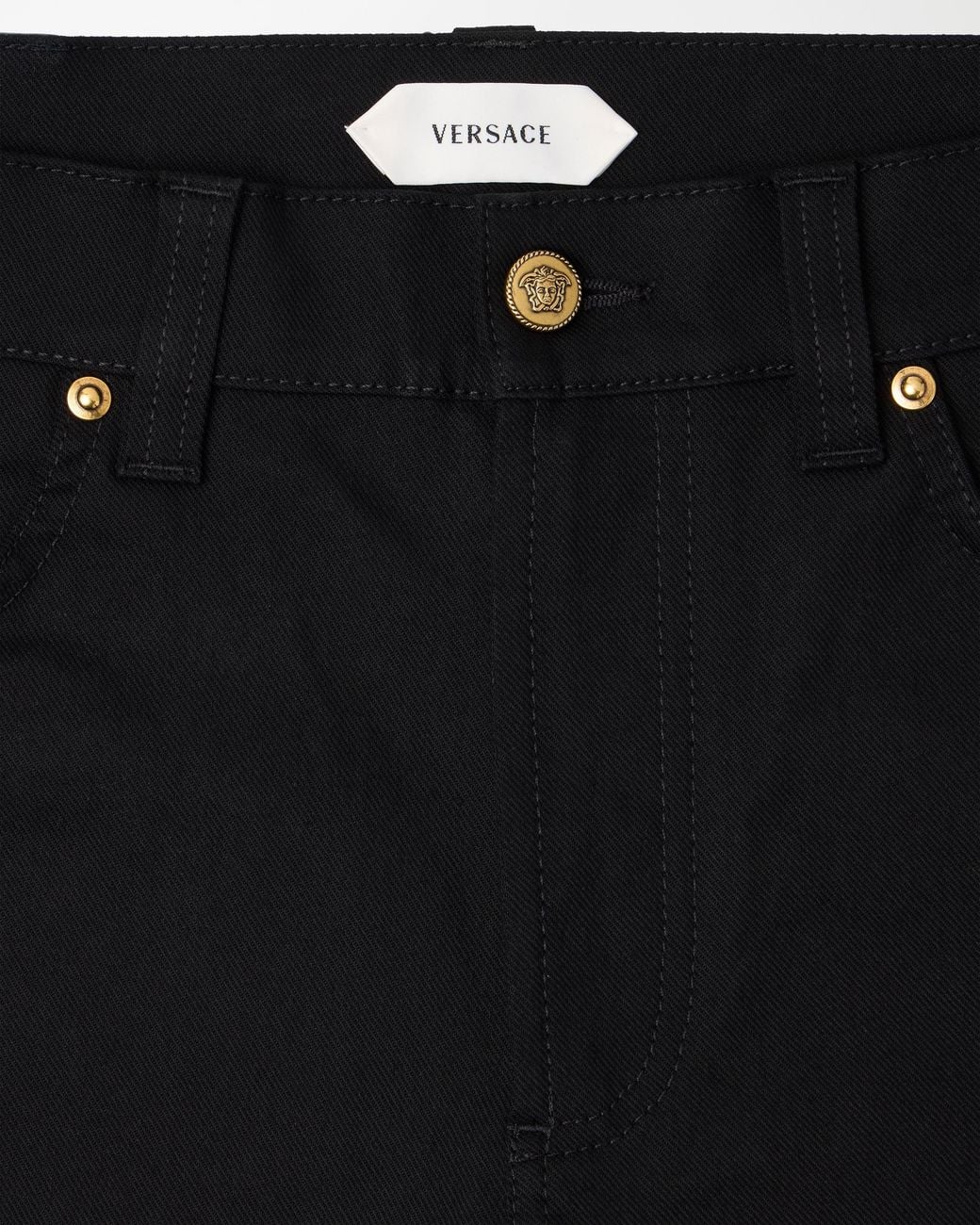 Versace Black Embroidered Slim Jeans for men