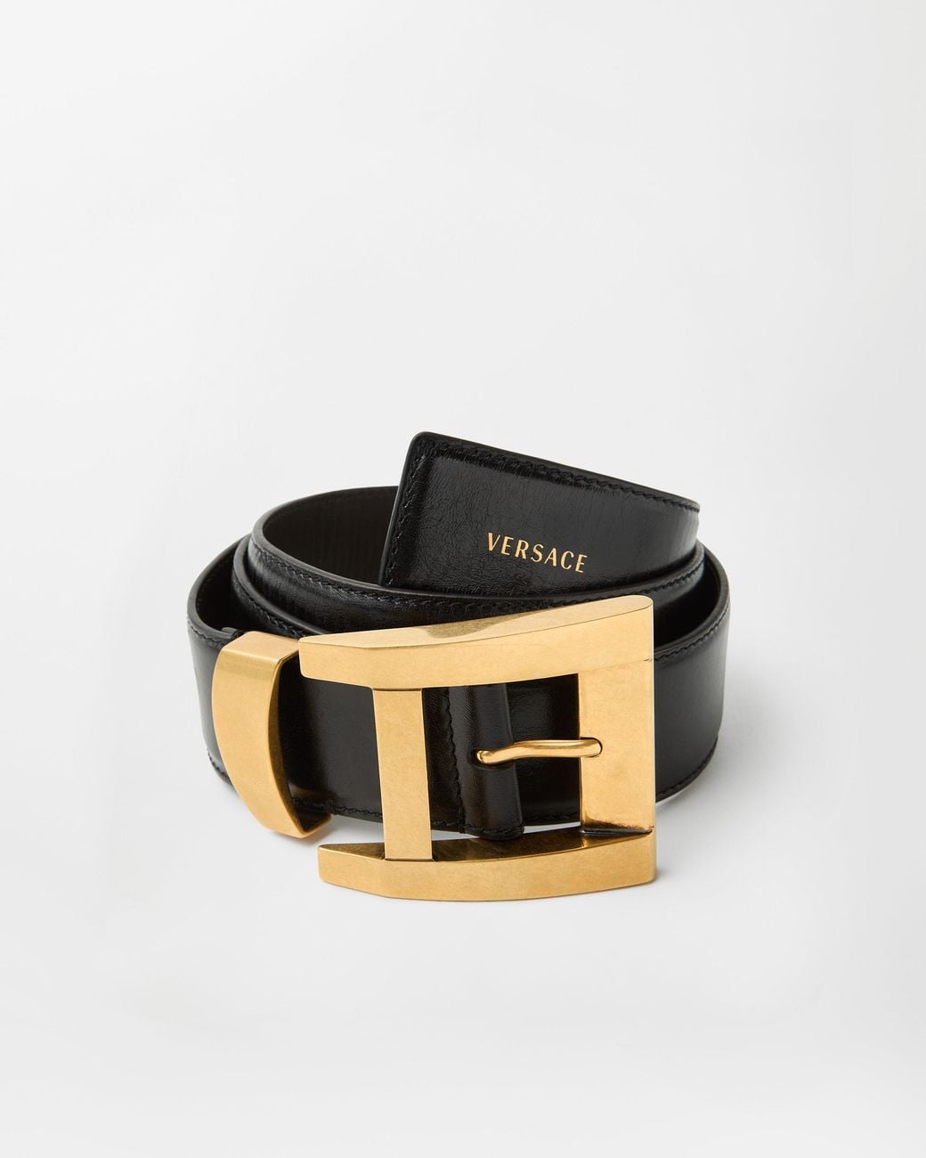 Versace Black Leather Belt 4 Cm for men