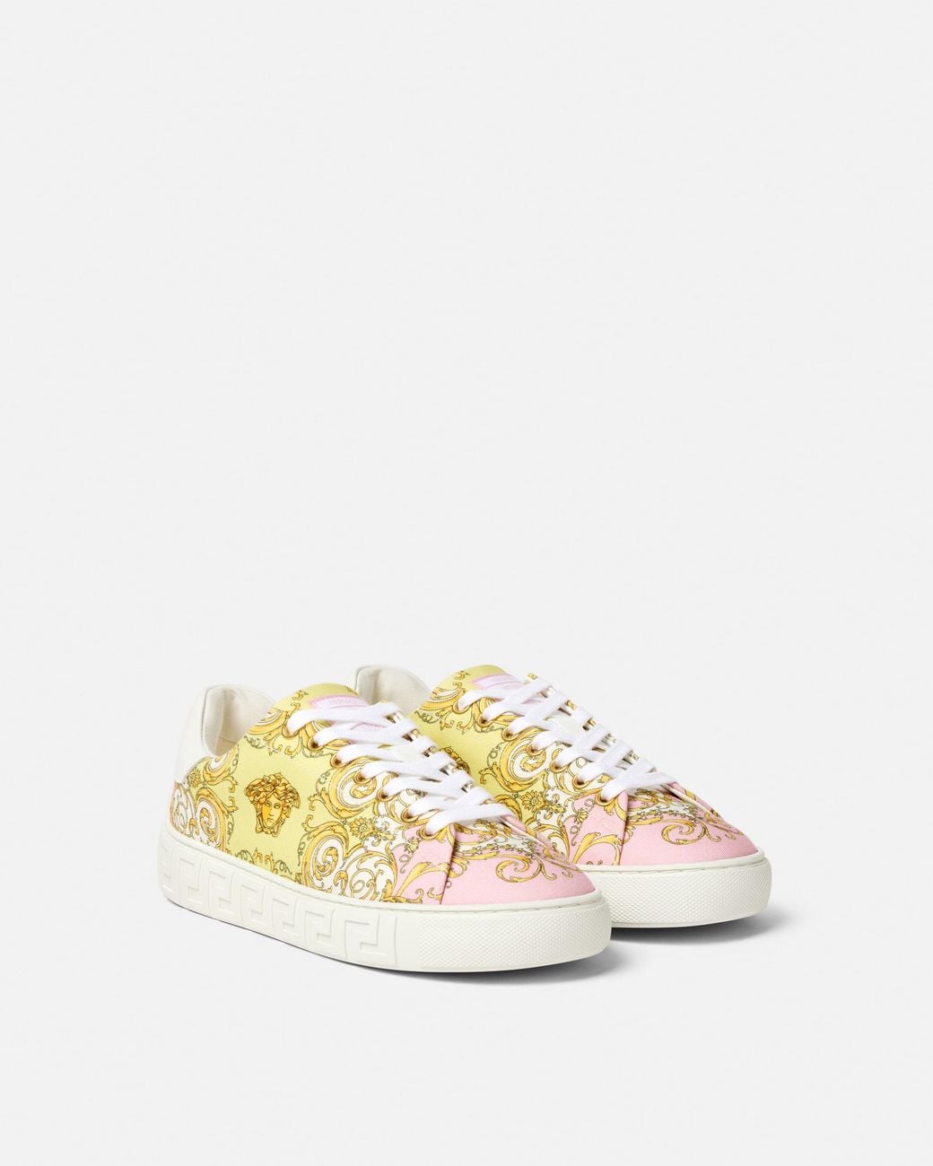 Greca Zapatillas De Lona Con Estampado Versace de color Natural
