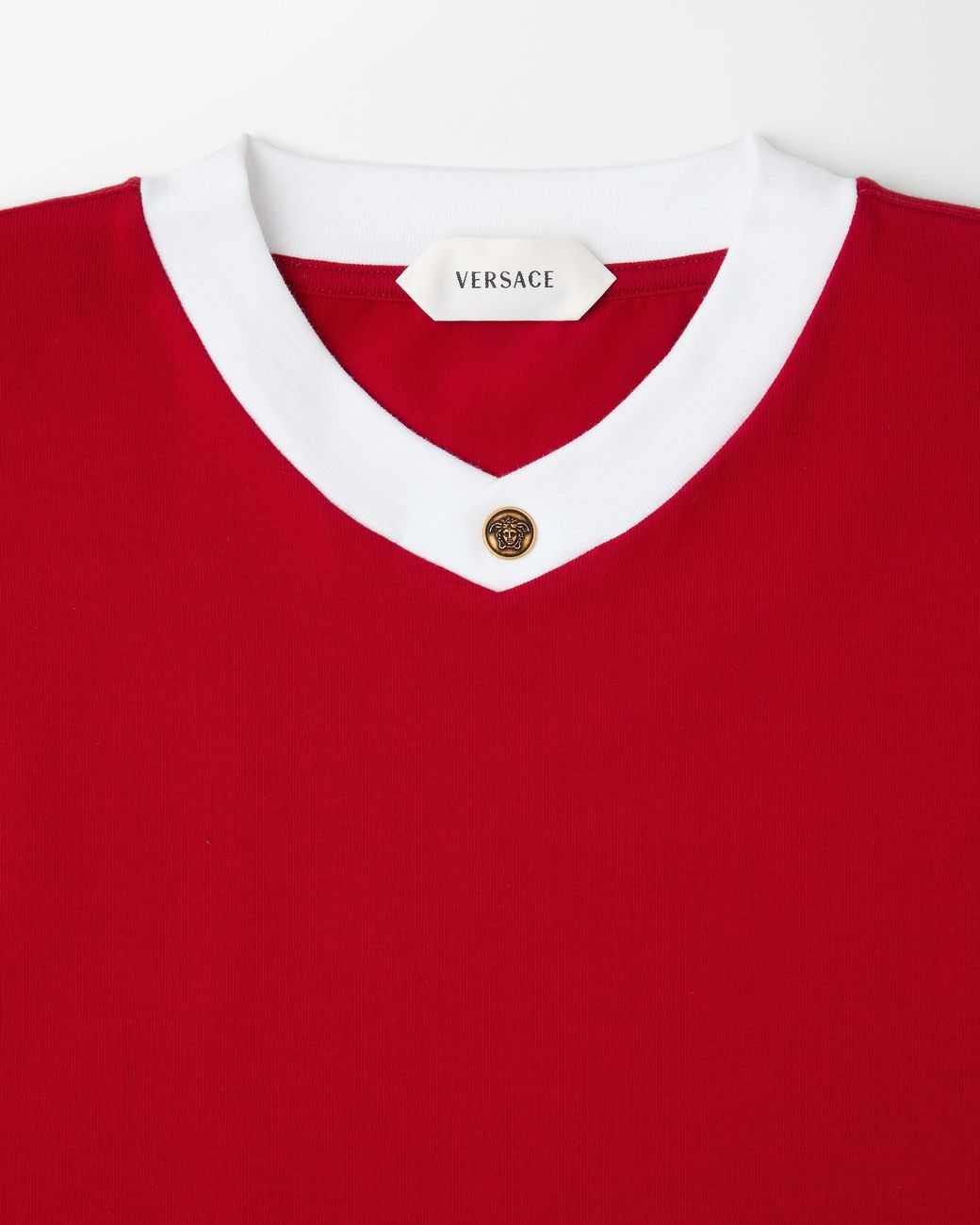 Versace Red Stretch Cotton-Jersey Slim T-Shirt for men