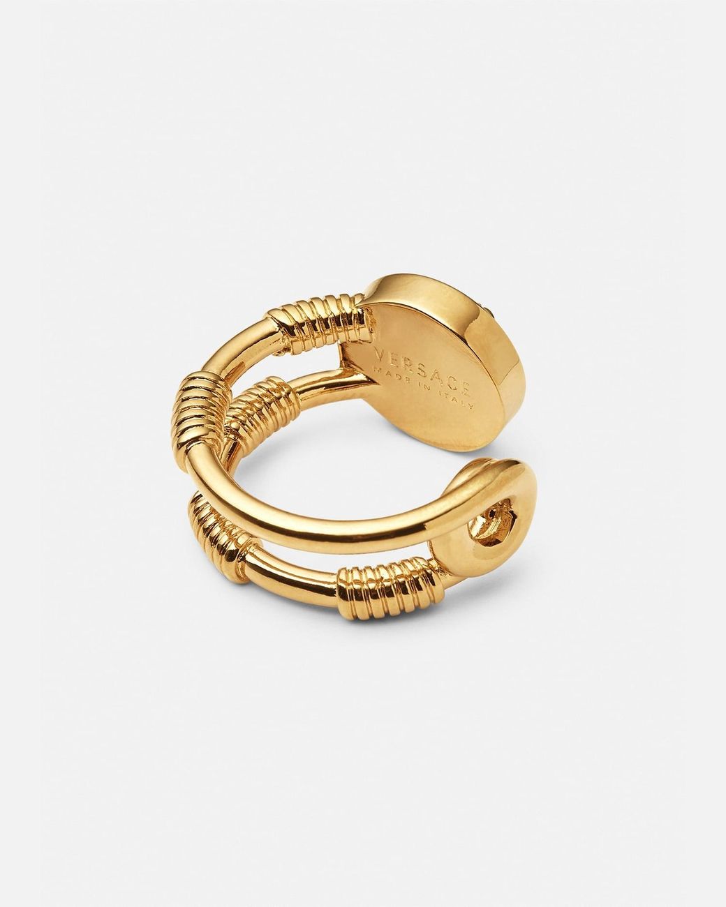 Versace Metallic Safety Pin Ring