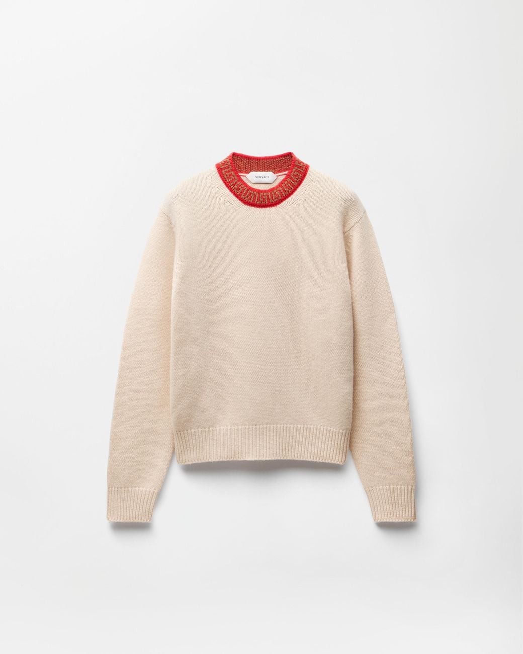 Versace White Crewneck Wool & Cashmere Sweater