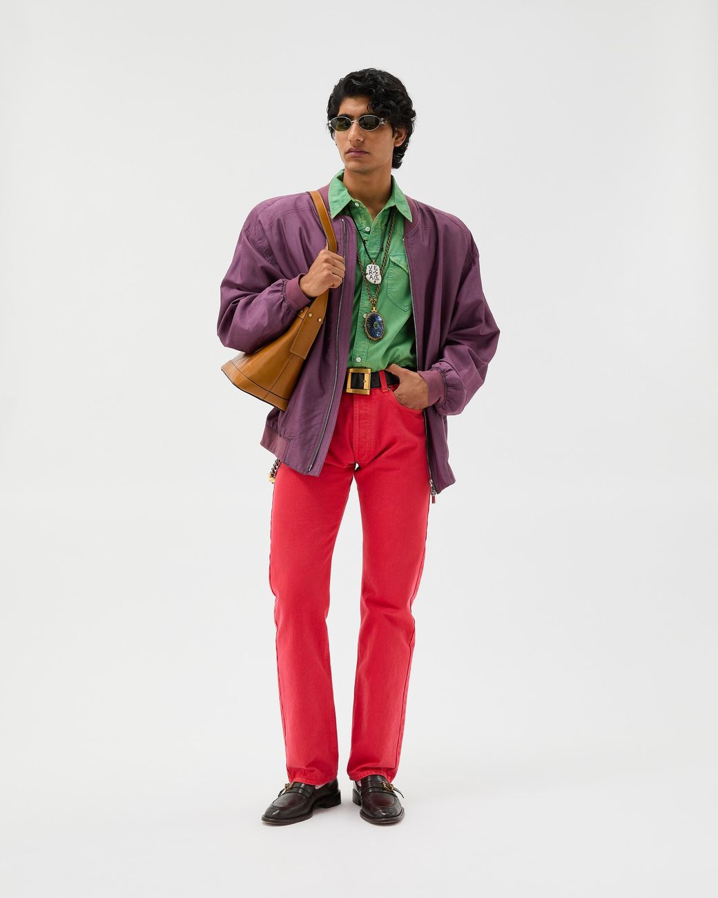 Straight Jeans Versace de hombre de color Red