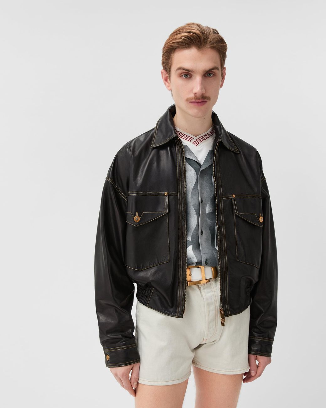 Versace Black Nappa Blouson for men