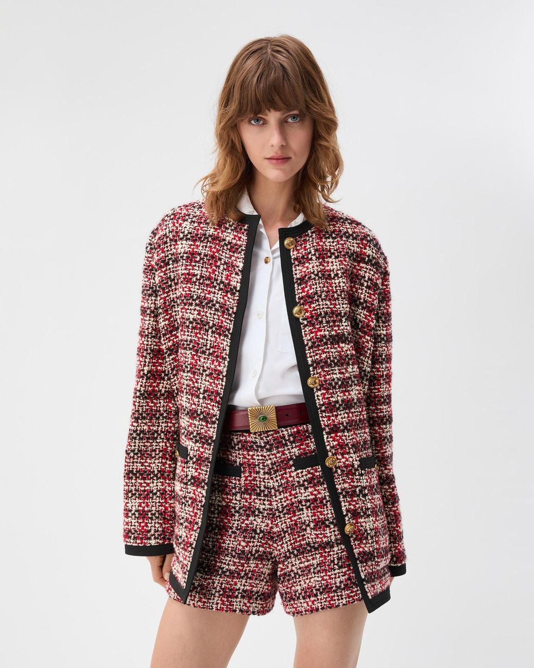 Versace Red Tweed Jacket