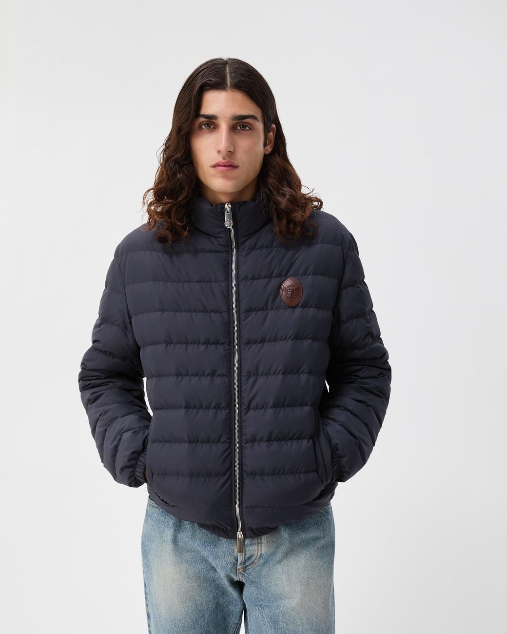Versace Blue Padded Jacket for men