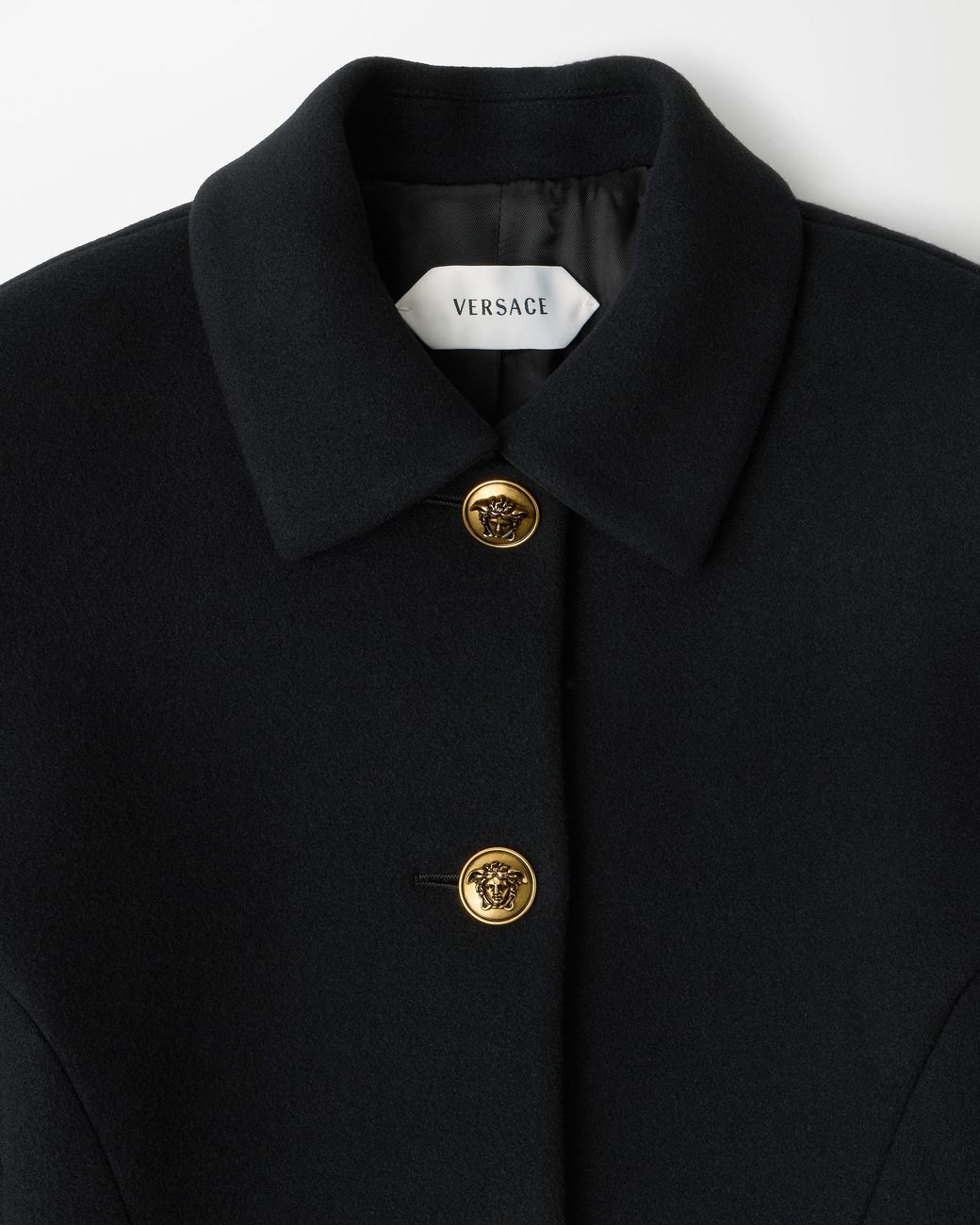 Versace Black Wool Coat