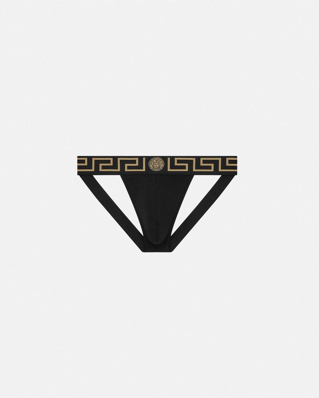 Versace Black Greca Border Jockstrap for men