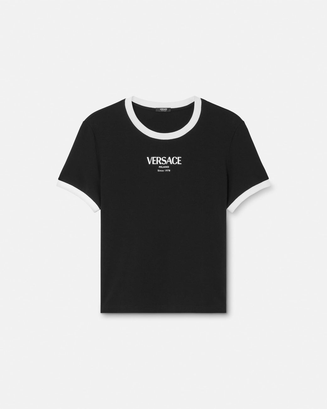 Versace Black Stretch Viscose-Jersey T-Shirt