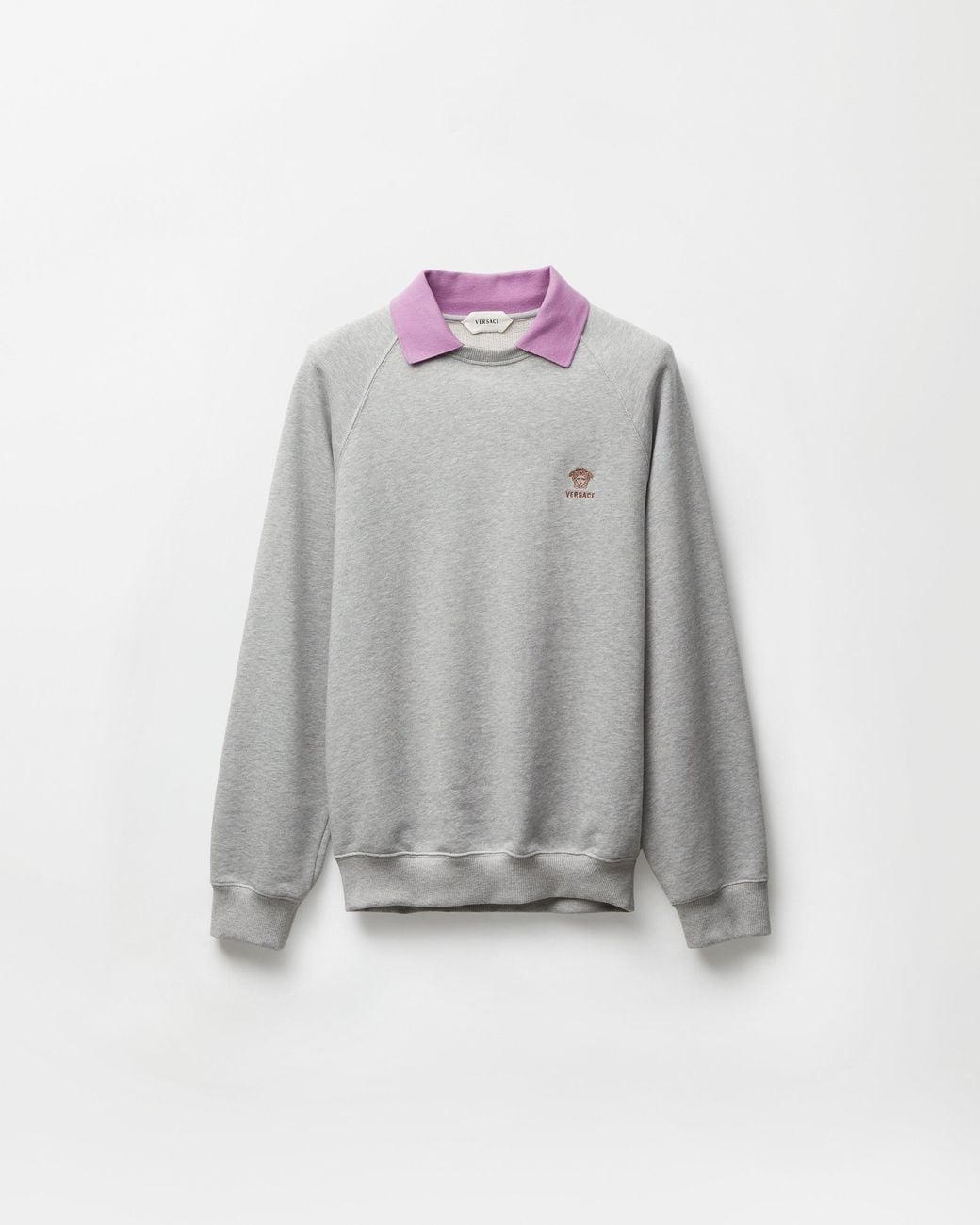 Versace Gray Embroidered Cotton-Jersey Sweatshirt