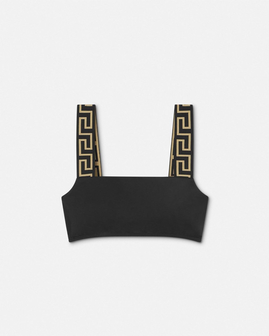 Top De Bikini De Jacquard Versace de color Black
