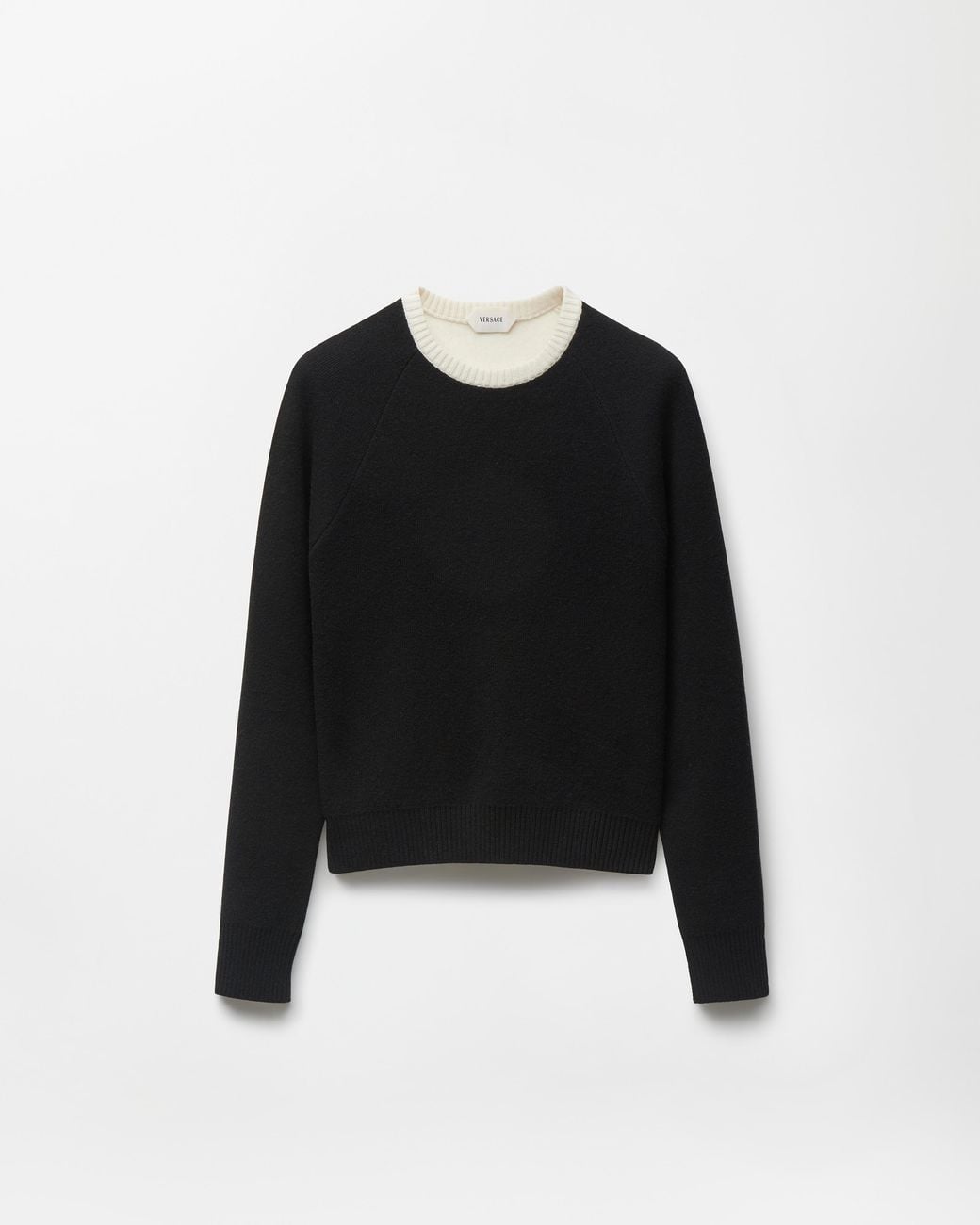 Versace Black Crewneck Wool & Cashmere Sweater