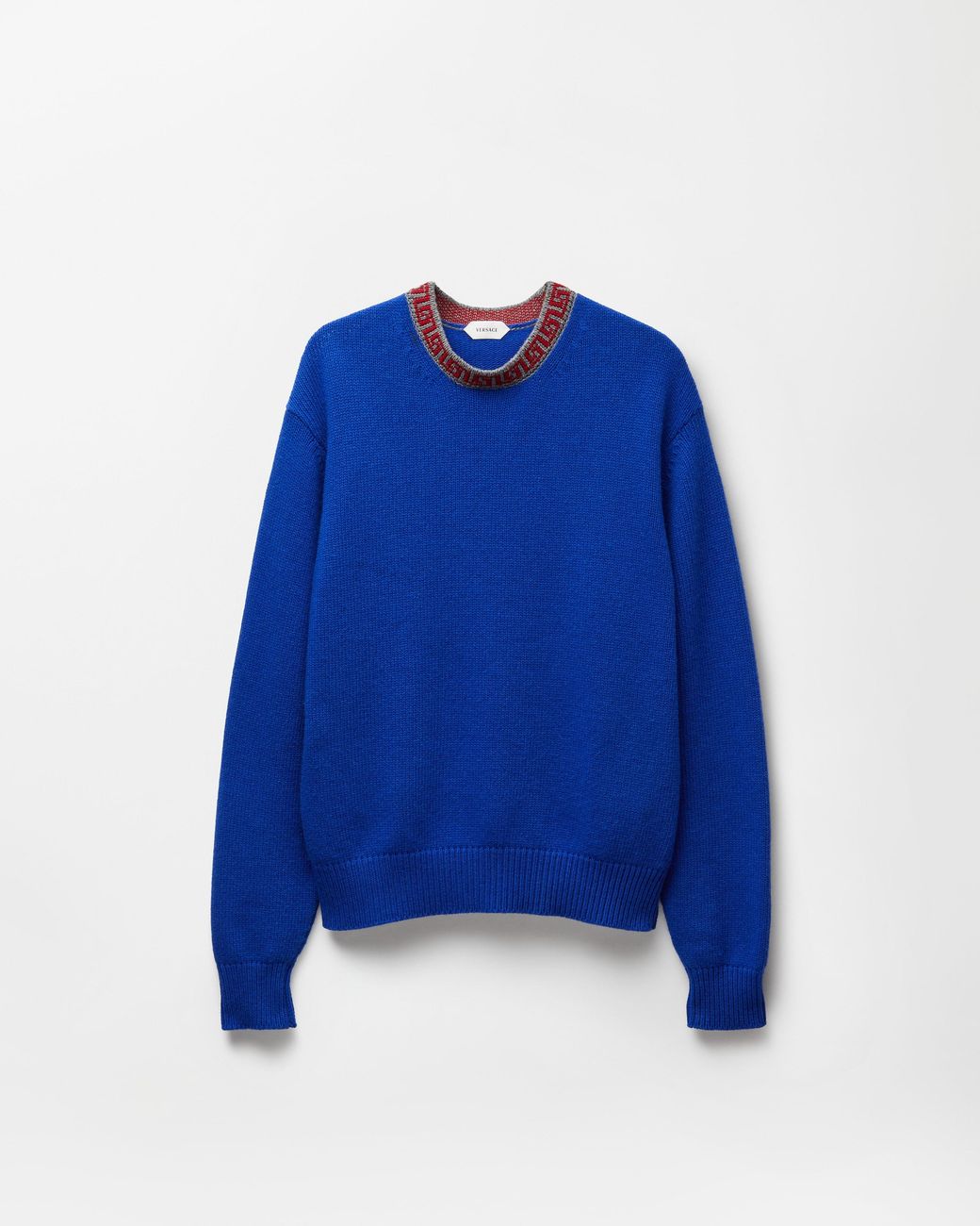 Versace Blue Crewneck Wool & Cashmere Sweater for men