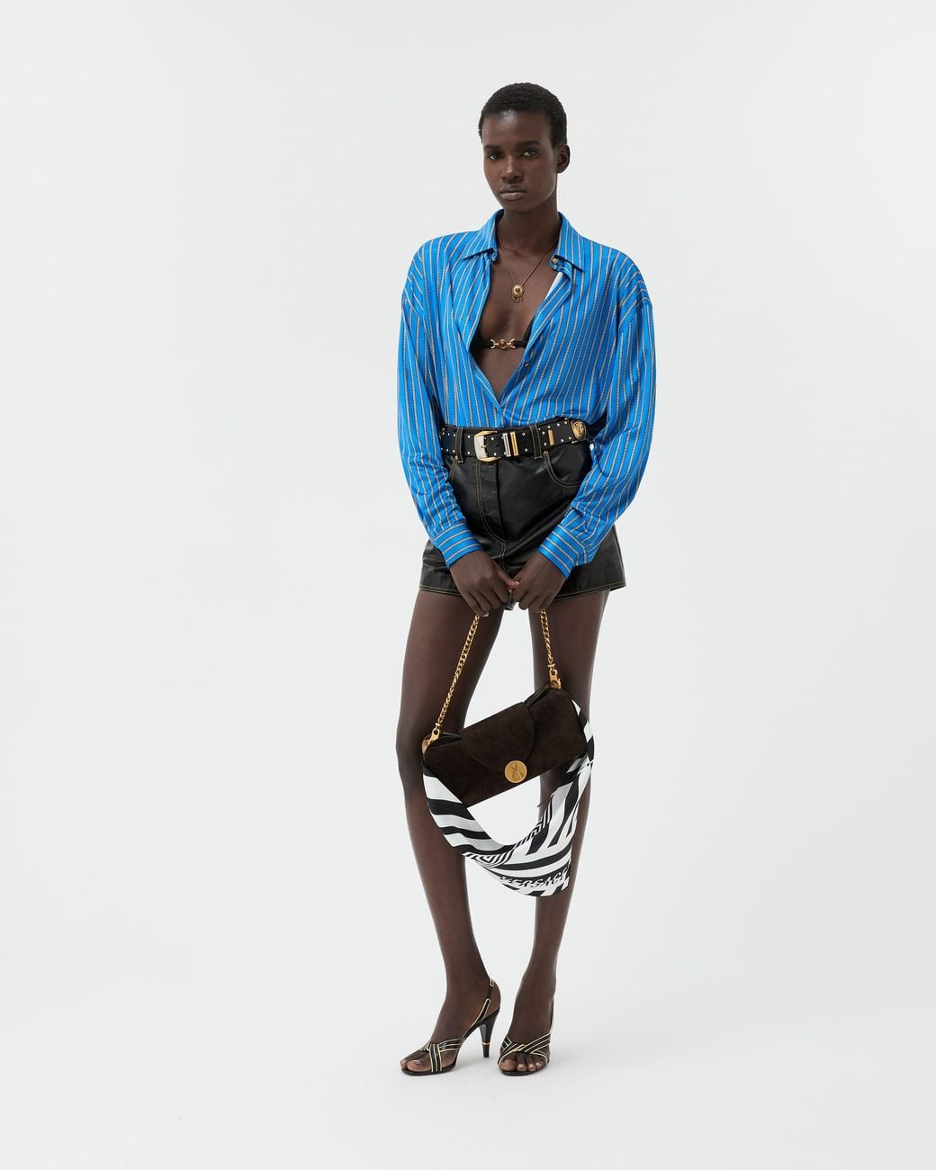 Versace Black Nappa Shorts