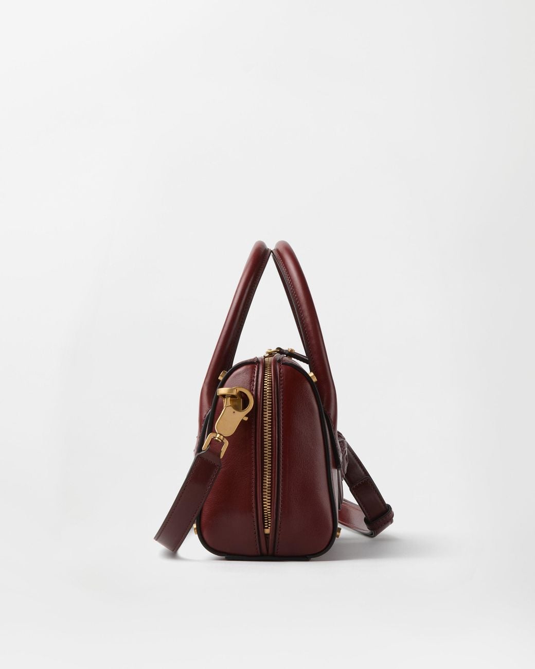 Versace Brown Roomy Small Leather Boston Bag