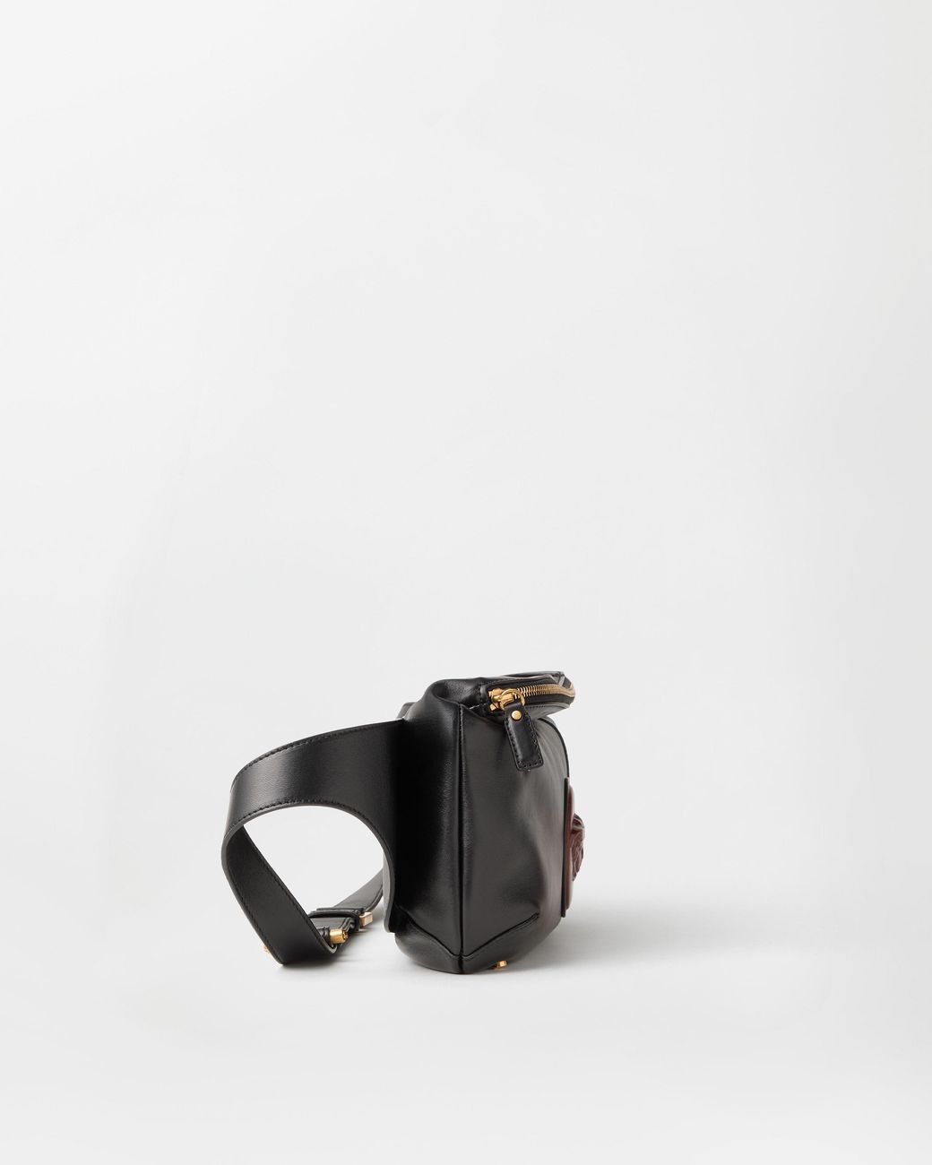 Versace Black Lou Nappa Belt Bag for men