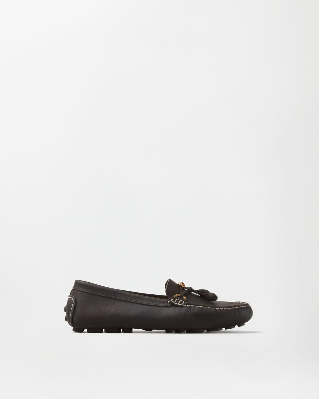 Versace White Robin Suede Driver Shoes for men