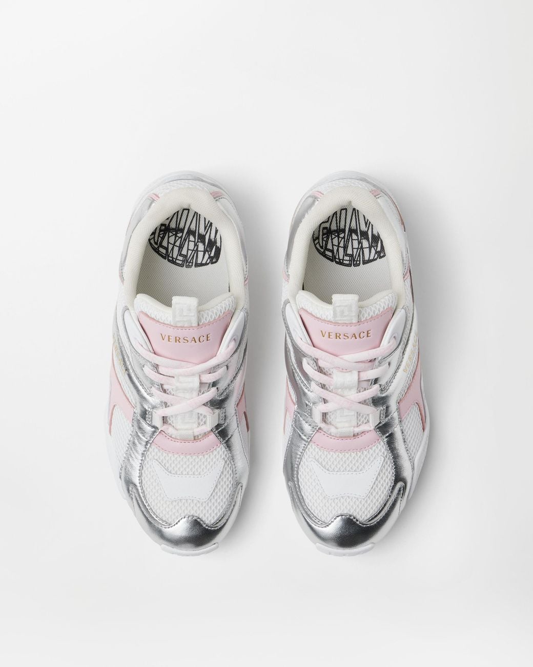 Versace White Galaxia Metallic Sneakers