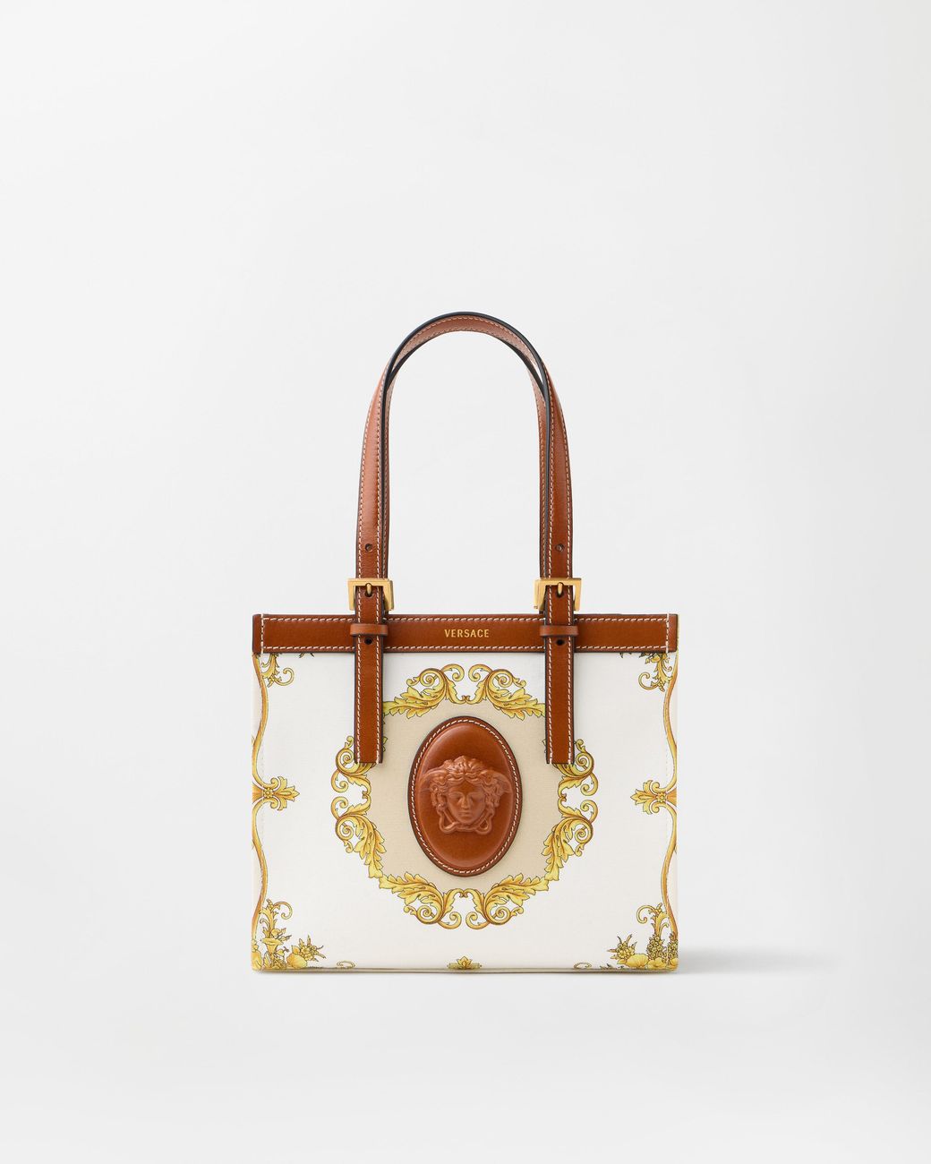 Rivière Shopper Mini di Versace in White