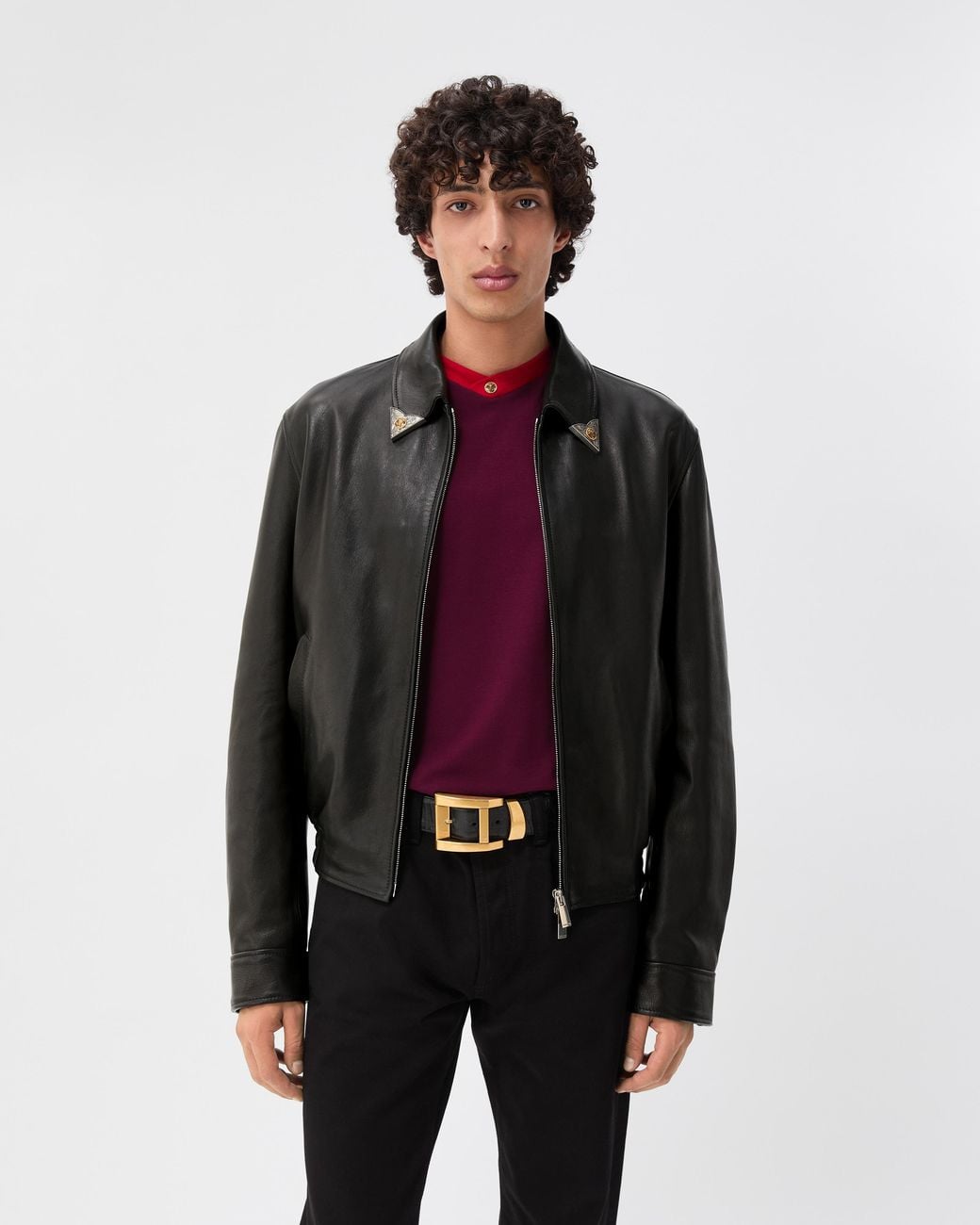 Versace Black Nappa Blouson for men