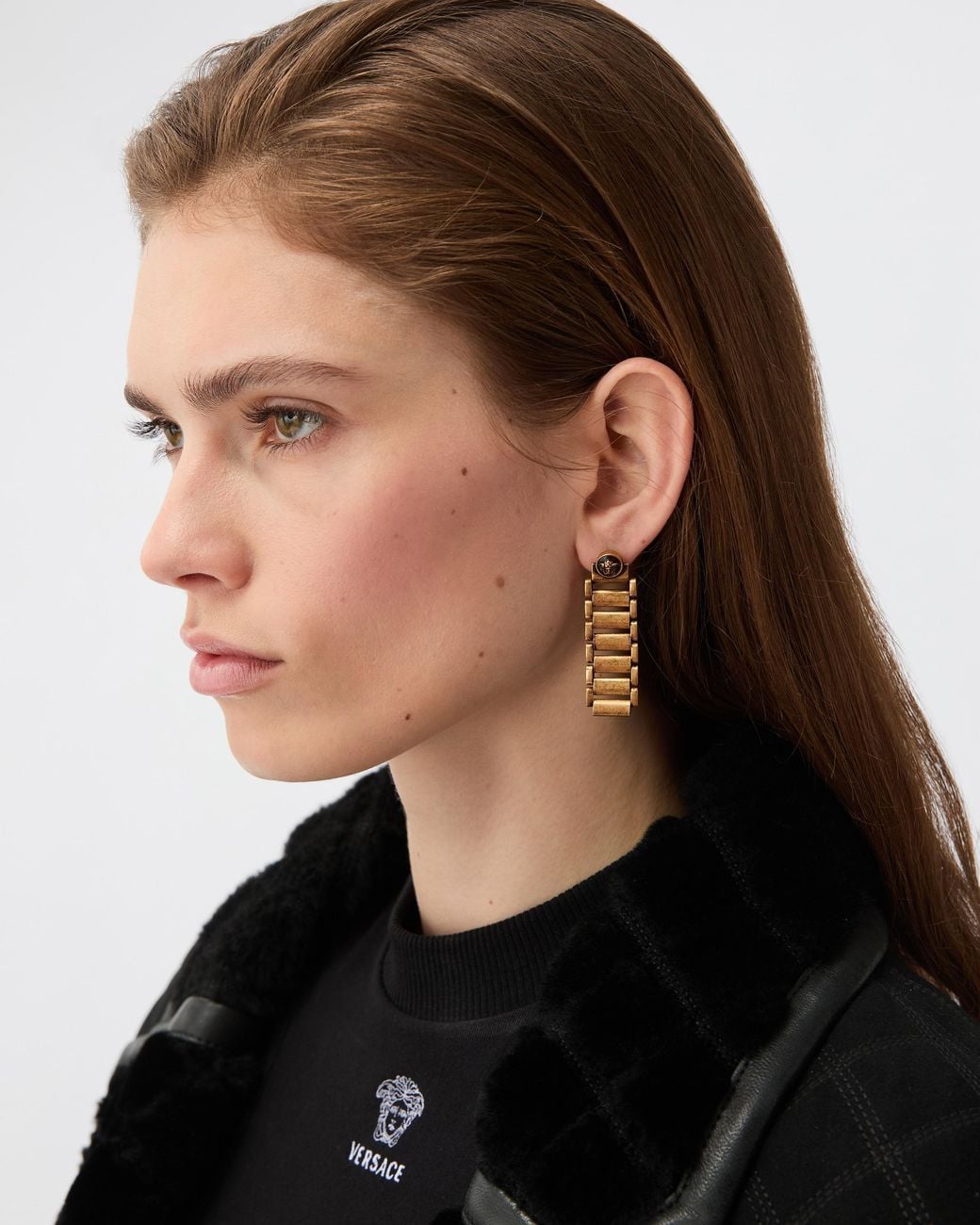 Pendientes Link Versace de color Metallic