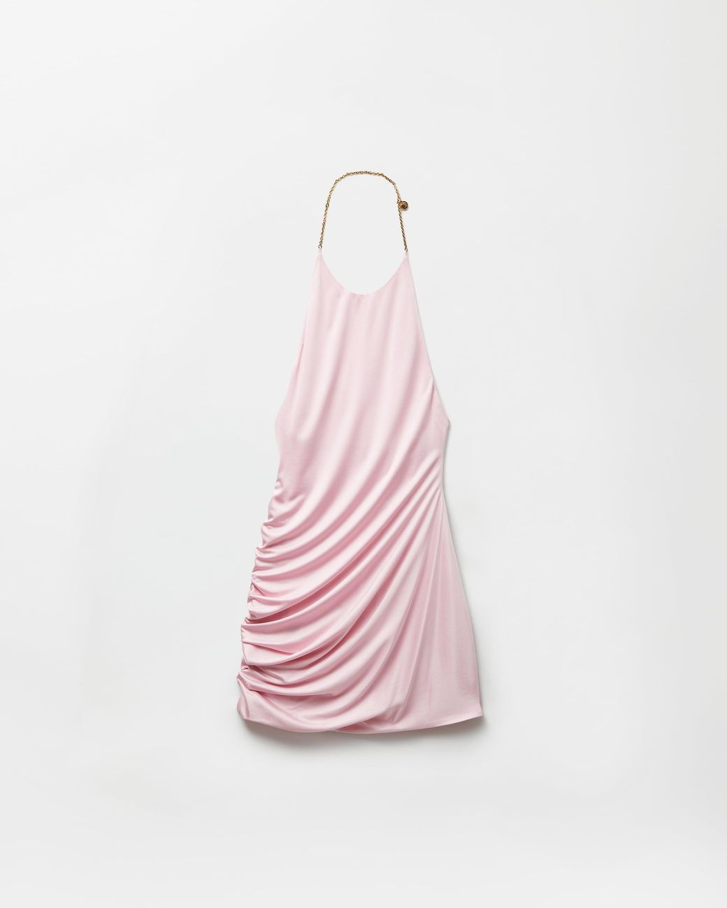 Versace Pink Viscose-Jersey Draped Mini Dress